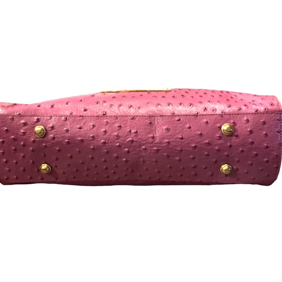 Brahmin Tori Tote Ostrich Fig Normandy Bag Purse Leather - Picture 4 of 16